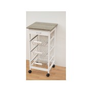 Carrello cucina in legno bianco