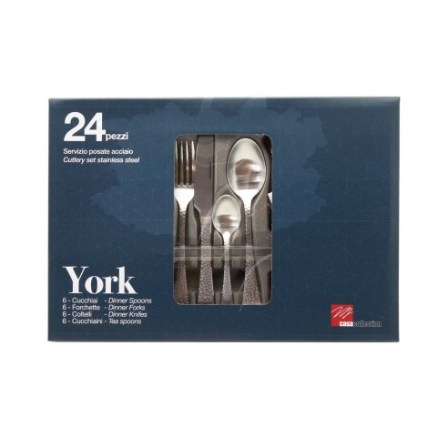 Set-24-posate-Casa-Collection-York-acciaio-inox-effetto-martellato