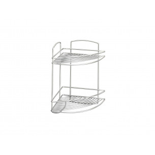 Portasapone doccia angolare Onda 2 ripiani satinato Metaltex