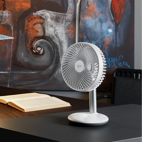 Argo Orfeo ventilatore portatile ricaricabile bianco ambientato