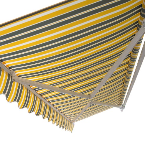 Tenda da sole a bracci da balcone in alluminio e acciaio avvolgibile Giallo