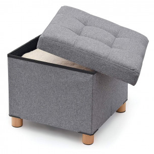 Pouf Ottoman contenitore con piedini in legno Domopak Living grigio