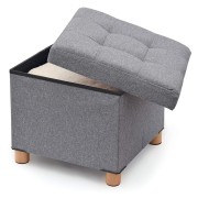 Pouf Ottoman contenitore con piedini in legno Domopak Living grigio