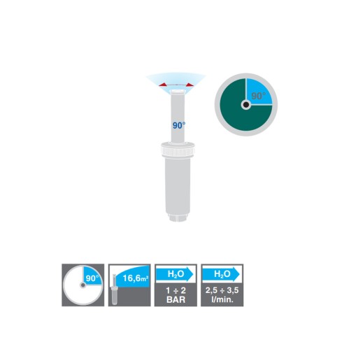 Irrigatore pop-up statico Alzo 10 cm 90 gradi