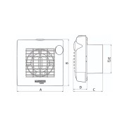 Aspiratore aeratore elicoidale da muro automatico diam 150 mm