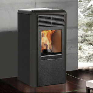 Stufa a pellet Point2 ventilata grigio scuro 8,2 kW 2