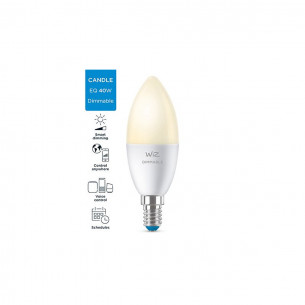 Lampadina-a-oliva-LED-bianco-tenue-C37-Candela-E14-WiFi 2