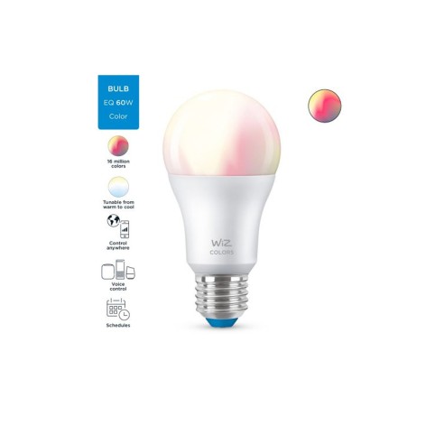 Lampadina LED RGB E27 A60 luce colorata e bianca dimmerabile WiFi WiZ