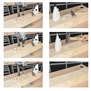 Piastrine coprifori in legno di pino Wolfcraft 2