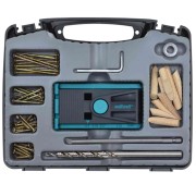Set per giunzioni nascoste con dima e valigetta accessori 4642000 Wolfcraft viti spine legno dima