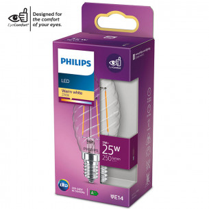 Lampadina LED tortiglione a filamento ST35 E14 25W Philips 2