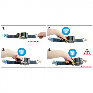 Cinghia di ancoraggio con tenditore automatico a cricchetto 600 kg Connex DY270623 2
