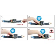 Cinghia di ancoraggio con tenditore automatico a cricchetto 600 kg Connex specifiche