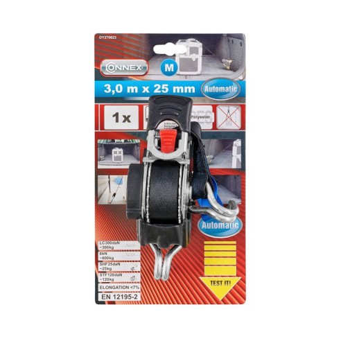 Cinghia di ancoraggio con tenditore automatico a cricchetto 600 kg Connex DY270623