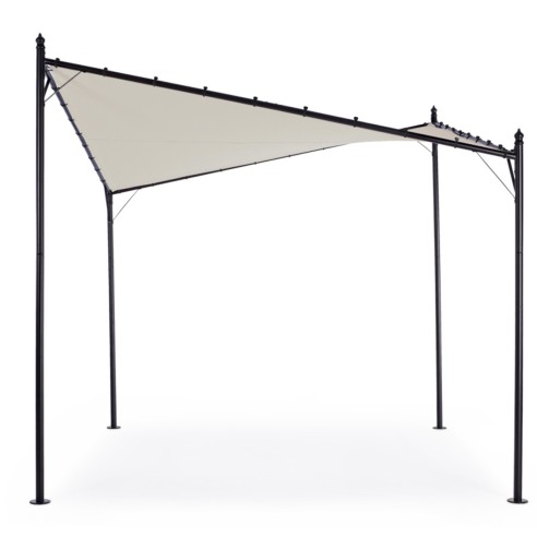 Gazebo-giardino-Vela-acciaio-3,5x3,5m-beige