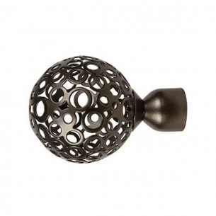 Terminali per bastone tenda in metallo 2pz modello Boccia fiore 2