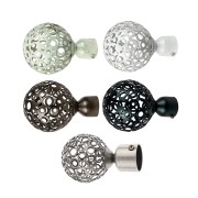 Terminali per bastone tenda in metallo 2pz modello Boccia fiore