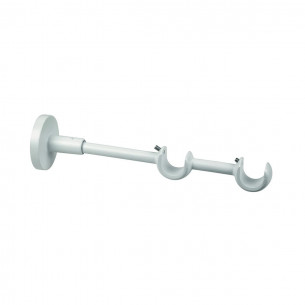Supporto doppio aperto bianco per bastone tende D. 20mm metallo Errebi