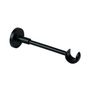 Supporto singolo aperto nero per bastone tende D. 16mm metallo