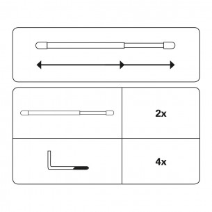 Bacchetta per tende cromo D. 11 mm piatta, a vite 2