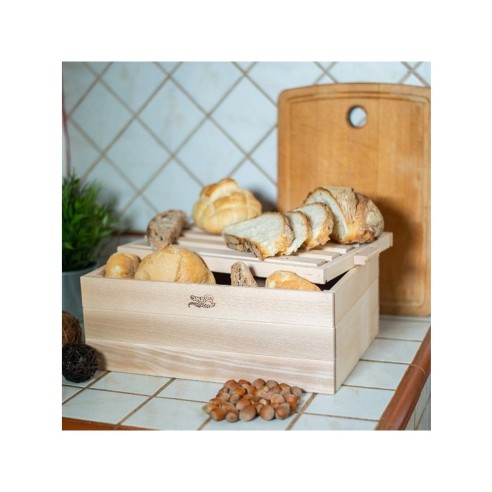 Portapane e tagliere per pane in legno Casa Collection