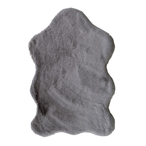 Tappeto Fur Grey in pelliccia sintetica Sobel