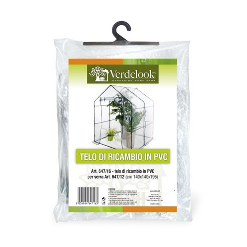 Telo di ricambio per serra da giardino a casetta L140xP140x195cm