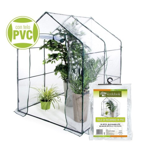 Kit serra da giardino Verdelook Casetta senza ripiani + 1 telo di ricambio