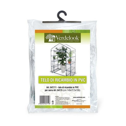 Telo di ricambio per serra a 8 ripiani L144xP74xH195cm