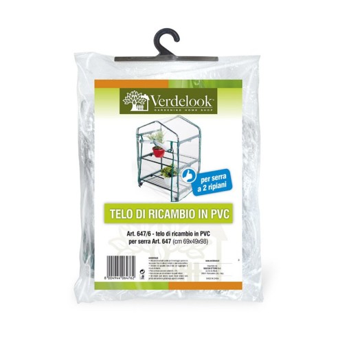 Telo di ricambio per serra a 2 ripiani L69xP49xH98cm Verdelook