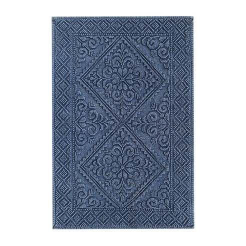 Tappeto bagno Palau in cotone Blu Sobel
