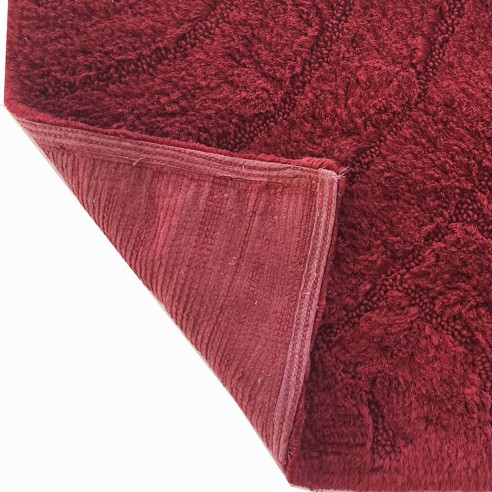 Tappeto bagno Luxor in cotone Rosso Sobel dettaglio
