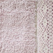 Tappeto bagno Merletto cotone rosa Sobel dettaglio
