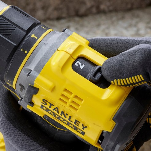 Trapano avvitatore a percussione V20 Fatmax Brushless 18V kit Stanley SFMCD721D2K-QW 2 velocità meccaniche