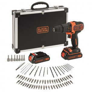 Trapano avvitatore a percussione Black+Decker 18V 2 batterie BDCHD18BAFC