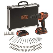 Trapano avvitatore a percussione Black+Decker 18V 2 batterie BDCHD18BAFC
