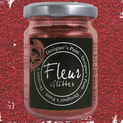 Pigmento di Glitter in polvere finissimo Fleur 90 gr Cherry Red