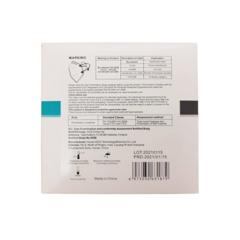Mascherina filtrante FFP2 bianco 20pz