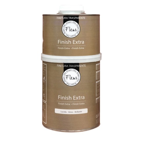 Resina trasparente Extra Resistente finitura a solvente Bicomponente A+B Fleurpaint Lucida