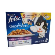 Alimento umido in gelatina per gatti adulti Felix Party Mix Le Ghiottonerie 12x 100g