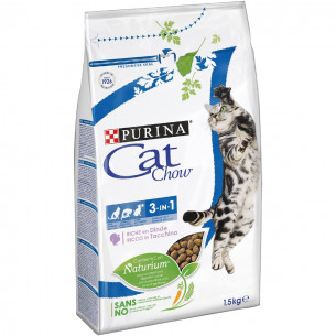 Crocchette ricco in tacchino Cat Chow 3 in 1 gatto 1,5 kg Purina
