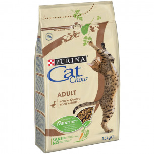 Crocchette ricco in anatra Cat Chow Adult gatto 1,5 kg Purina