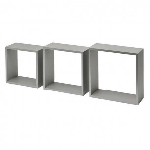 Set 3 mensole Cubo grigio alluminio Kimono