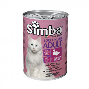 Simba Adult bocconcini con faraona e anatra alimento umido gatto 415g
