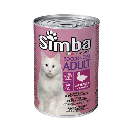 Simba Adult bocconcini con faraona e anatra alimento umido gatto 415g