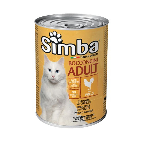 Simba Adult bocconcini con pollo alimento umido gatto 415g