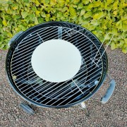 Barbecue a carbone tondo American Pizza piastra refrattaria