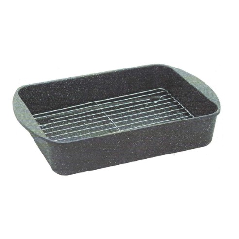 Rostiera con griglia in alluminio pressofuso 34x24cm