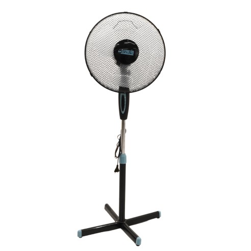 Ventilatore a piantana diam. 40cm nero azzurro 3 pale 3 velocità Aspersio