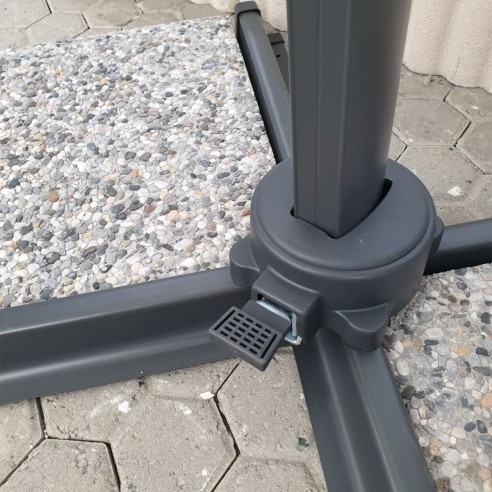 Ombrellone da giardino palo laterale in alluminio 3x4m Tortora